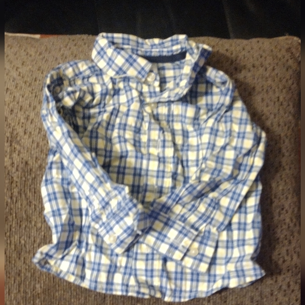 Carter's Blue and White Plaid Shirt